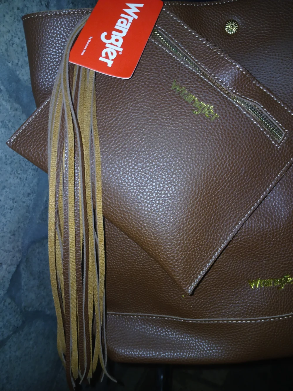 Wrangler Brown Women's Tote Bag with Zip Pocket Wallet